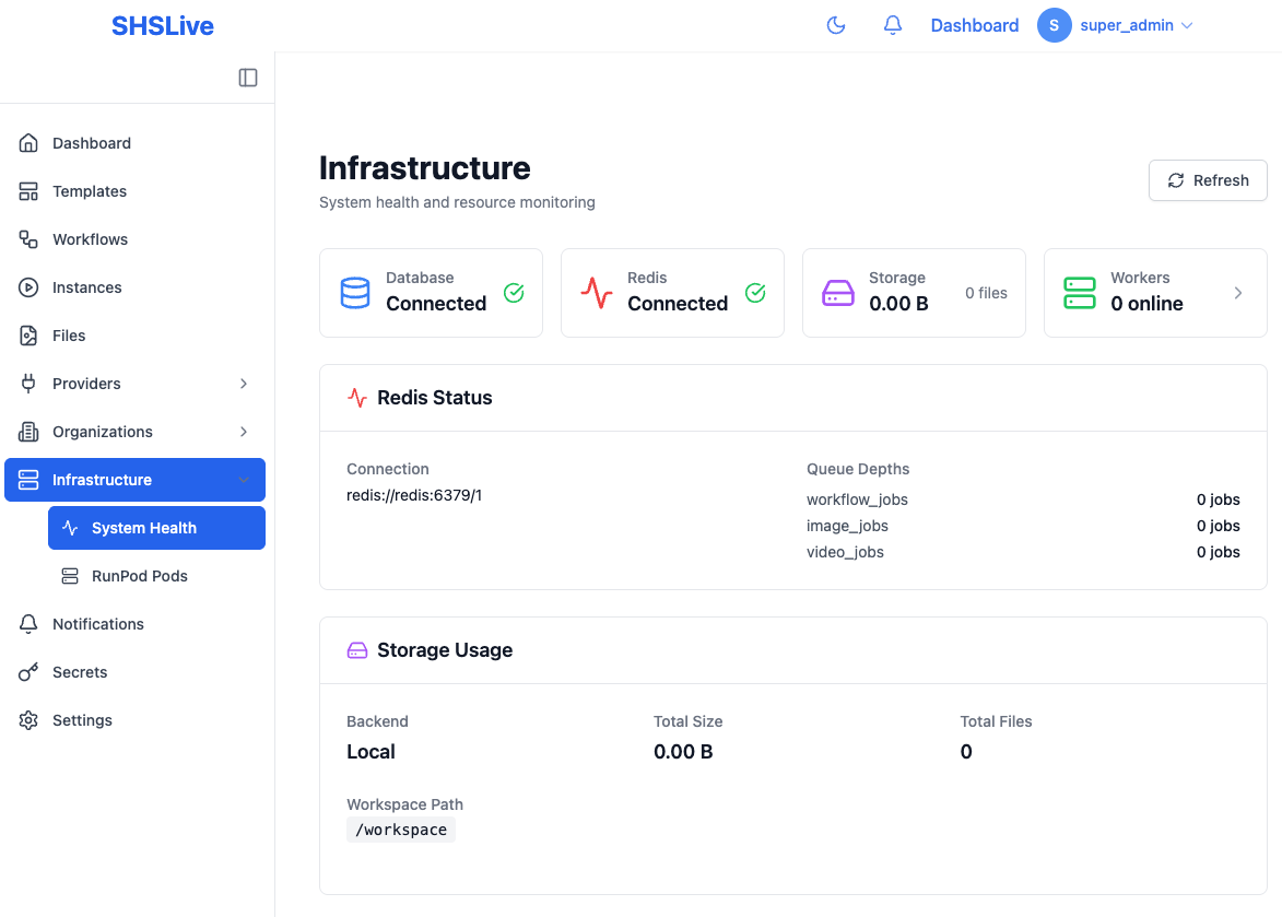 Infrastructure health monitoring