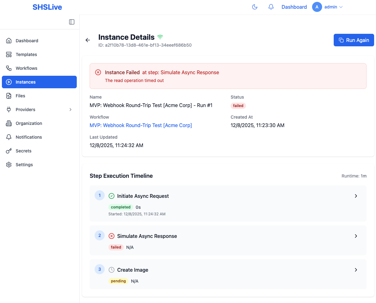 Workflow execution monitoring
